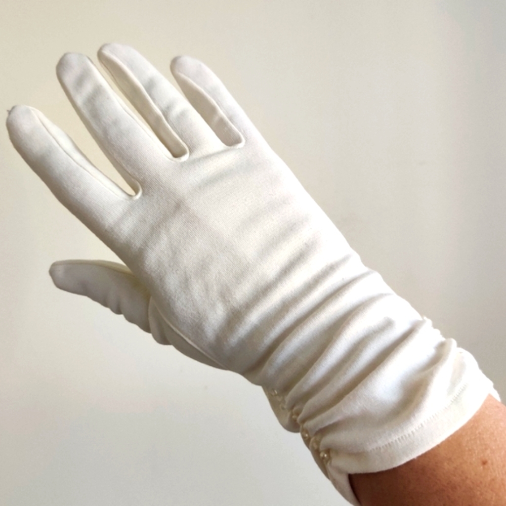 Vintage Tea Gloves Long Bridal Prom Adult OS